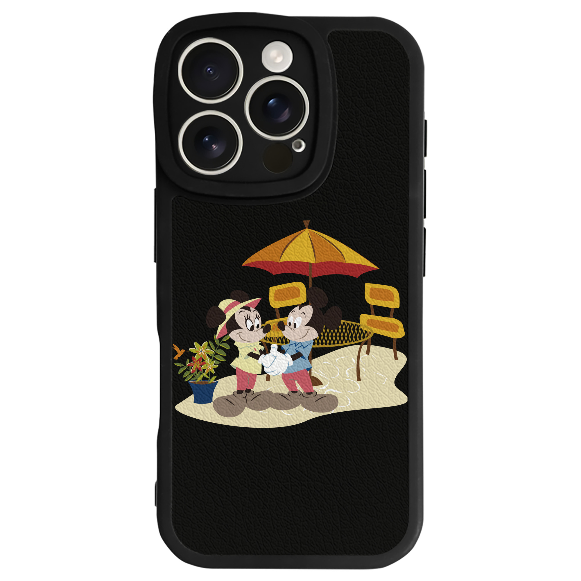 （画像用） ミッキーマウス Mickey Mouse 【iPhone 16シリーズ対応】シリコンスマホケース（レザー調） 材質：シリコン